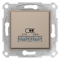 USB МЕХАНИЗМ зарядного устройства 2,1А (2x1,05А), цвет: титан
