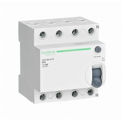 SE City9 Set Выключатель дифференциального тока (ВДТ) 25А 4P 30мА Тип-A 400В