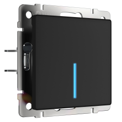 Сенсорный выключатель Werkel одноклавишный с подсветкой 1000Вт, 4А/230В, черный матовый a057678