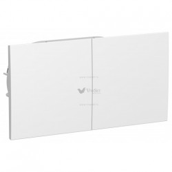 Розетка двойная с заземлением со шторками с развижной крышкой в сборе Schneider Atlasdesign, белый
