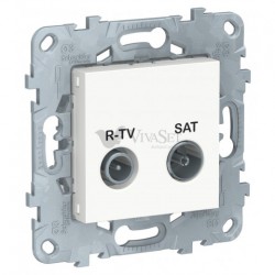 Розетка TV-R/SAT проходная, Schneider Unica New, белый