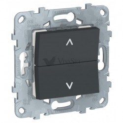 Кнопочный выключатель управления для жалюзи и рольставней 6А/250 В~ Schneider Unica New, антрацит