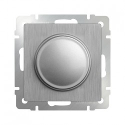 Светорегулятор поворотный Werkel до 600 Вт, серебряный рифленый