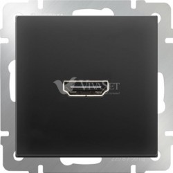 Розетка HDMI Werkel, черный матовый