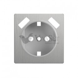 Розетка с заземлением шторками и USBх2 Werkel 16A/250В, винтовой зажим, серебряный рифленый
