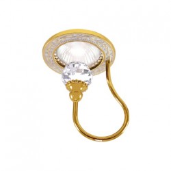 Круглый точечный светильник PARIS DE LUXE из латуни с крупным кристаллом, gold white patina FEDE 