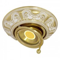 Круглый точечный поворотный светильник Siena из латуни, gold white patina FEDE 