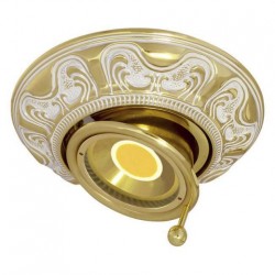 Круглый точечный поворотный светильник Siena из латуни, gold white patina FEDE 