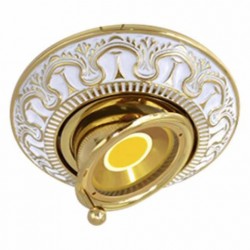 Круглый точечный поворотный светильник Cordoba из латуни, gold white patina FEDE 