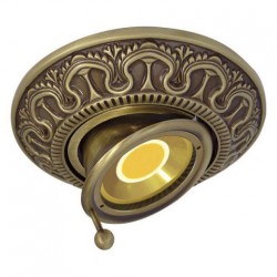 Круглый точечный поворотный светильник Cordoba из латуни, gold white patina FEDE 