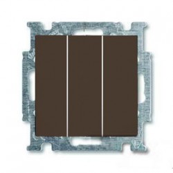 Выключатель трехклавишный ABB Basic 55, шато-черный 1012-0-2173