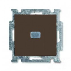 Переключатель одноклавишный с подсветкой ABB Basic 55, шато-черный 1012-0-2180