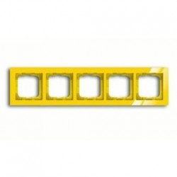 Рамка пятерная ABB Busch-axcent желтый глянцевый 1754-0-4349