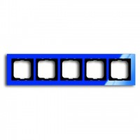 Рамка пятерная ABB Busch-axcent синий глянцевый 1754-0-4355