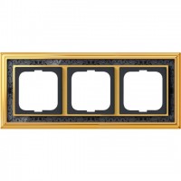 Рамка ABB Династия трехместная (латунь полированная, черная роспись) 1754-0-4577