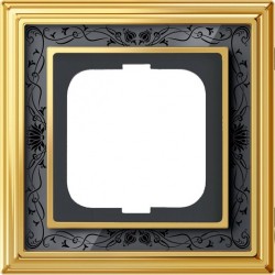 Рамка ABB Династия одноместная (латунь полированная, черная роспись) 1754-0-4575
