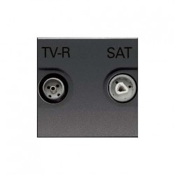 Розетка TV-R/SAT проходная ZENIT (антрацит) N2251.8 AN