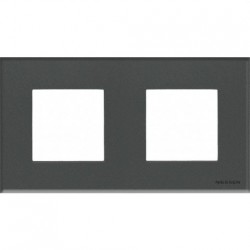 Рамка 2 поста по 2 модуля ABB Zenit, немецкий стандарт (стекло графит) N2272 CF - N2271.9 - N2271.9