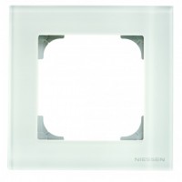 Рамка одинарная ABB Sky, белое стекло 8571 CB