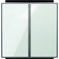 Переключатель двухклавишный ( с 2-х мест) ABB Sky, 10 А, белое стекло 8122 - 8511 CB