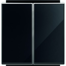 Выключатель двухклавишный ABB Sky, 10 А, черное стекло 8111 - 8511 CN