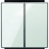 Выключатель двухклавишный ABB Sky, 10 А, белое стекло 8111 - 8511 CB