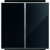 Переключатель двухклавишный ( с 2-х мест) ABB Sky, 10 А, черное стекло 8122 - 8511 CN
