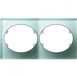 Рамка двухместная горизонтальная Tacto (стекло лазурь) 5572.1 CG
