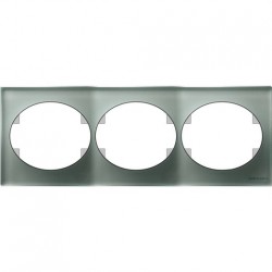 Рамка трехместная горизонтальная ABB Tacto (серебрянное стекло)  5573.1 CL