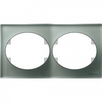 Рамка двухместная горизонтальная ABB Tacto (серебрянное стекло)  5572.1 CL