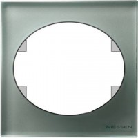 Рамка одноместная ABB Tacto (серебрянное стекло)  5571 CL