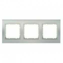 Рамка тройная, для горизонтального/вертикального монтажа Berker B.3 алюминий-белый 10133904