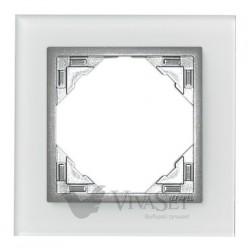 Рамка одинарная Efapel logus 90 стекло алюминий 90910 TCA