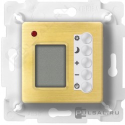 Терморегулятор теплого пола и помещения с датчиком пола (бронза светлая/белые клавиши) FD18004PB
