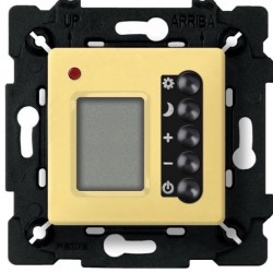 Терморегулятор теплого пола и помещения с датчиком пола (светлое золото/черные клавиши) FD18004OB-M