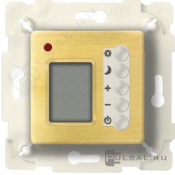 Терморегулятор теплого пола и помещения с датчиком пола (бронза светлая/бежевые клавиши) FD18004PB-A