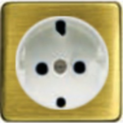 Розетка 2к+3 с винтовым подключением 10-16А 250 V~ (светлый бронза/белый) FD16523 - FD04314PB - FD16-BAST