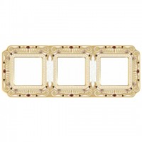 Рамка тройная Fede Palace, светлое золото с кристаллами FD01363OPCL