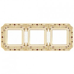 Рамка тройная Fede Palace, светлое золото с кристаллами FD01363OPCL
