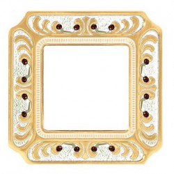 Рамка одинарная Fede Palace, золотая патина с кристаллами FD01351OPCL