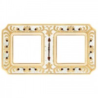 Рамка двойная Fede Palace, золотая патина с кристаллами FD01352OPCL
