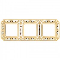 Рамка тройная Fede Palace, золотая патина с кристаллами FD01353OPCL
