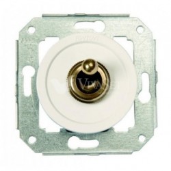 Перекрестный тумблерный выключатель 10А 250В~, белый с бронзой 65304592
