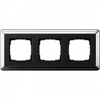 Рамка на 3 поста, вертикальная/горизонтальная, Gira Classix, хром-черный 0213642
