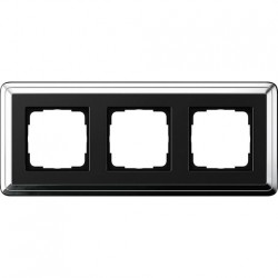 Рамка на 3 поста, вертикальная/горизонтальная, Gira Classix, хром-черный 0213642