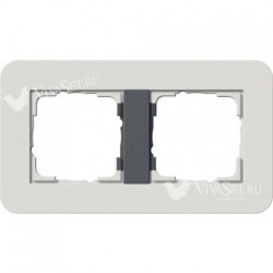 Рамка двойная  Gira E3  светло-серый/антрацит 0212421