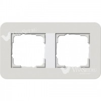 Рамка двойная  Gira E3 светло-серый/белый глянцевый 0212411