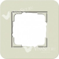 Рамка одинарная  Gira E3  песочный/белый глянцевый 0211417