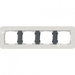 Рамка четверная  Gira E3  светло-серый/антрацит 0214421