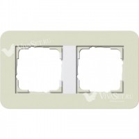 Рамка двойная  Gira E3  песочный/белый глянцевый 0212417
